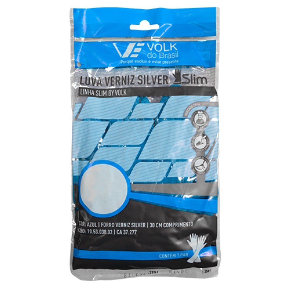 Luva Forrada Azul Verniz Slim Tamanho P Volk Personalizado | Brindes Personalizados com Logo para Empresas