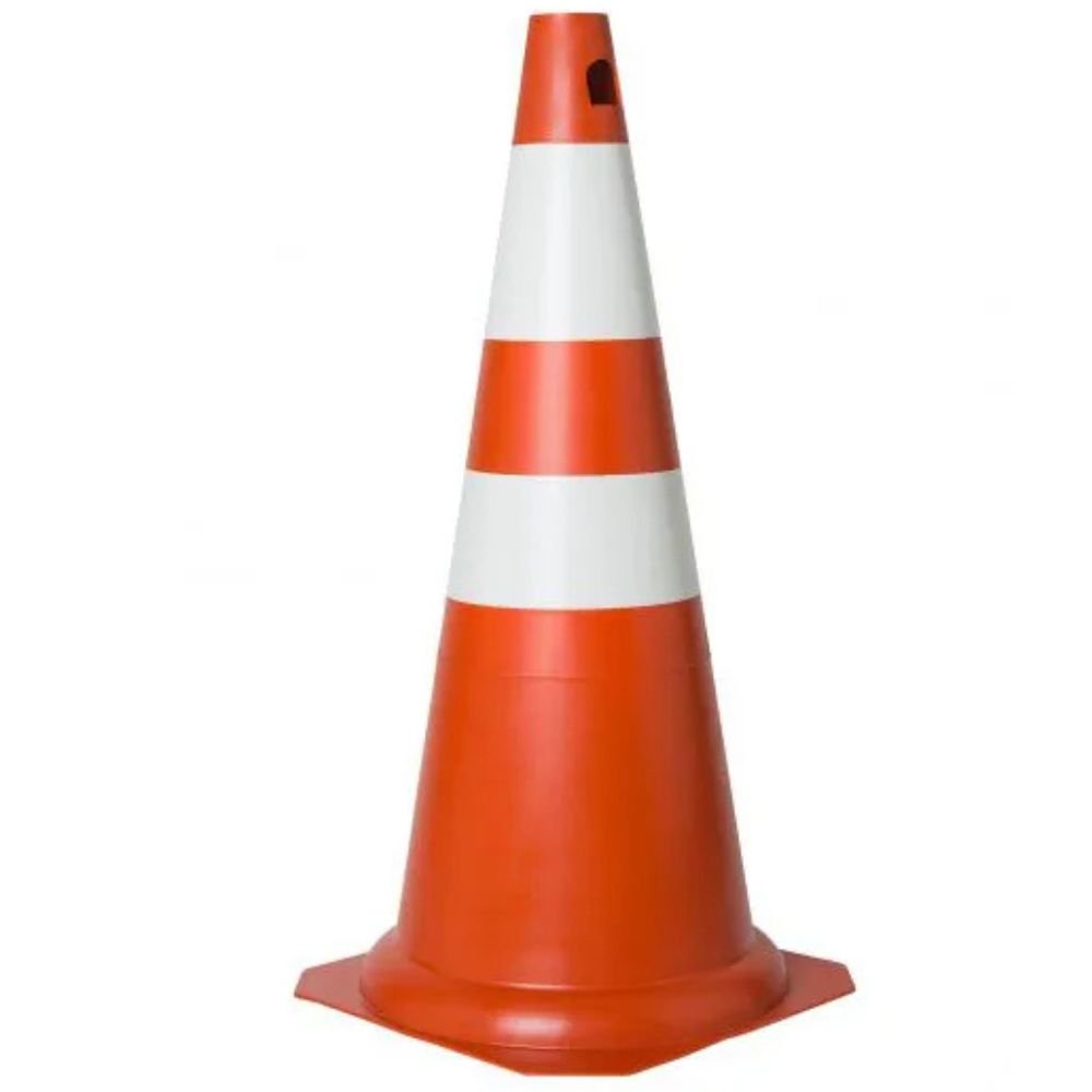 Cone De Sinalização PVC Rígido 50 Cm Laranja E Branco - 360 Personalizado | Brindes Personalizados com Logo para Empresas