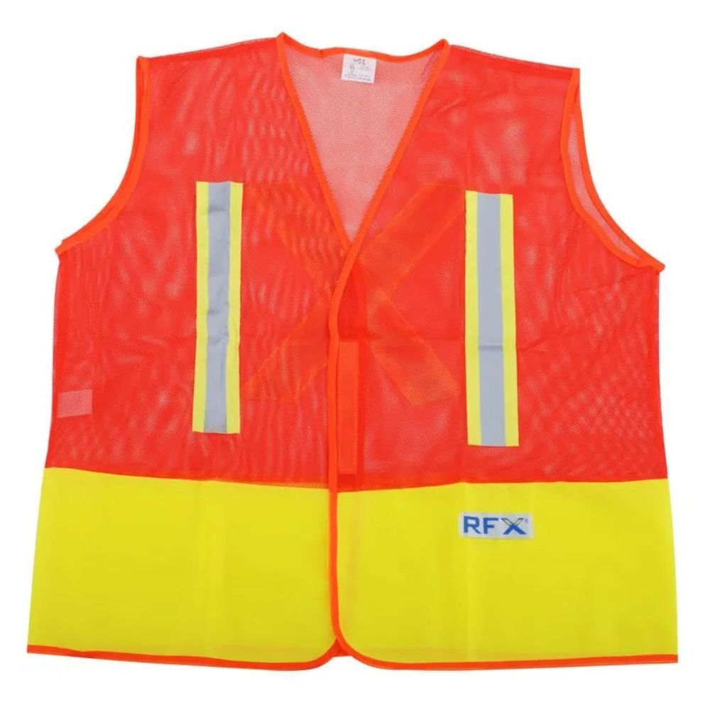 Colete de Alta Visibilidade - Refletivo Laranja Tipo Tela Bicolor Vicsa - Tam Uni Personalizado | Brindes Personalizados com Logo para Empresas