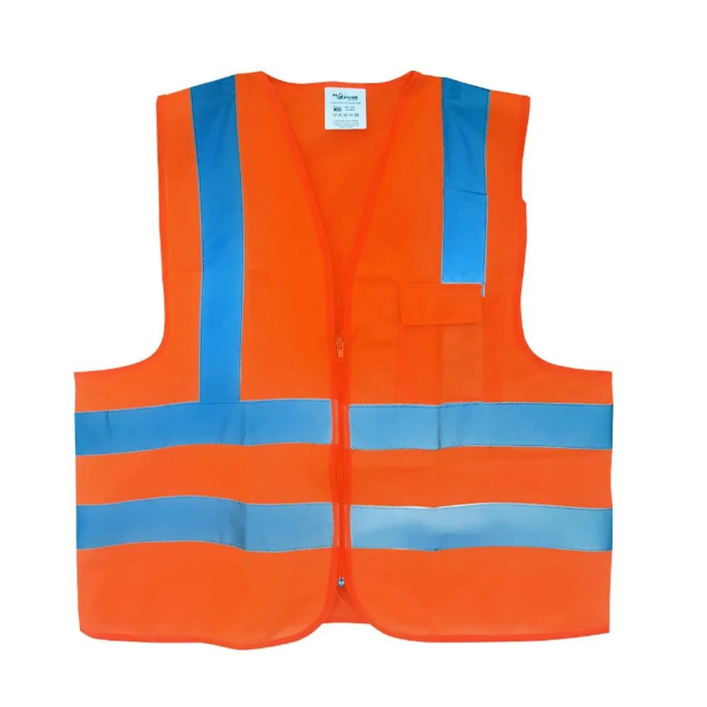 Colete de Alta Visibilidade - Refletivo com 1 Bolso Laranja Ziper - Plastcor - Tam Xg Personalizado | Brindes Personalizados com Logo para Empresas