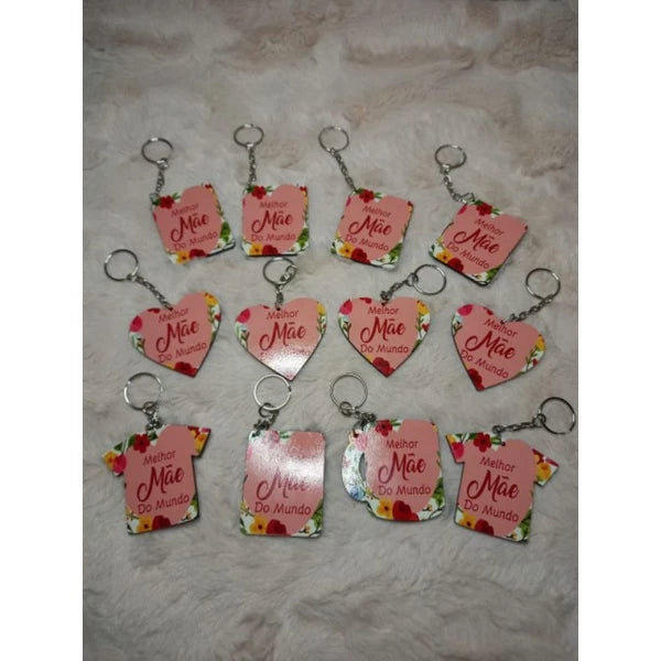 100 und. Chaveiro MDF  Colorido Personalizado