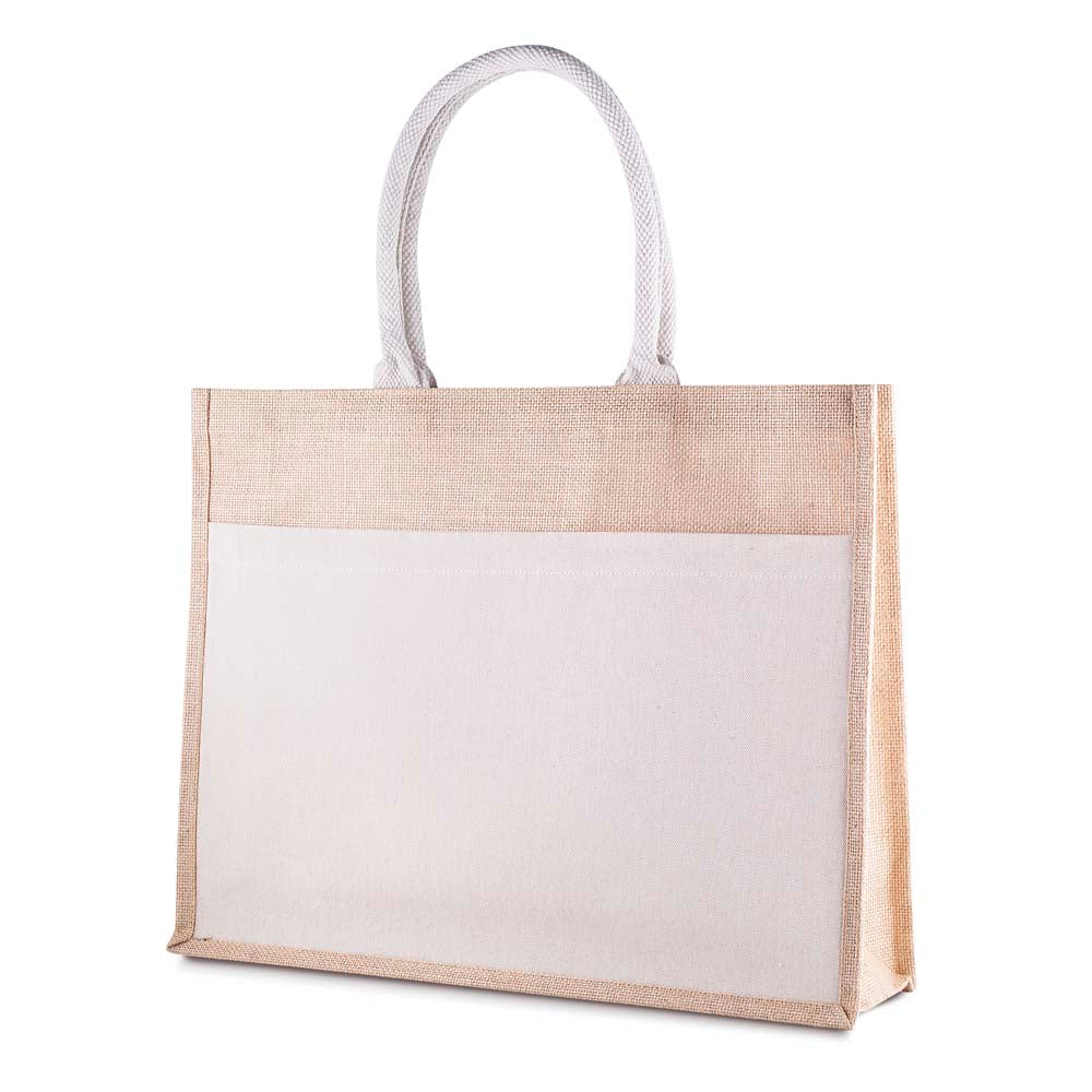 Sacola em Algodão e Juta 220g/m² (35x45x11cm) Personalizada | Brindes Personalizados com Logo para Empresas