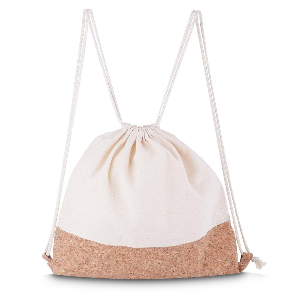 Sacola/Mochila em Algodão e Cortiça 140g/m² (39x37x8,5cm) Personalizada | Brindes Personalizados com Logo para Empresas