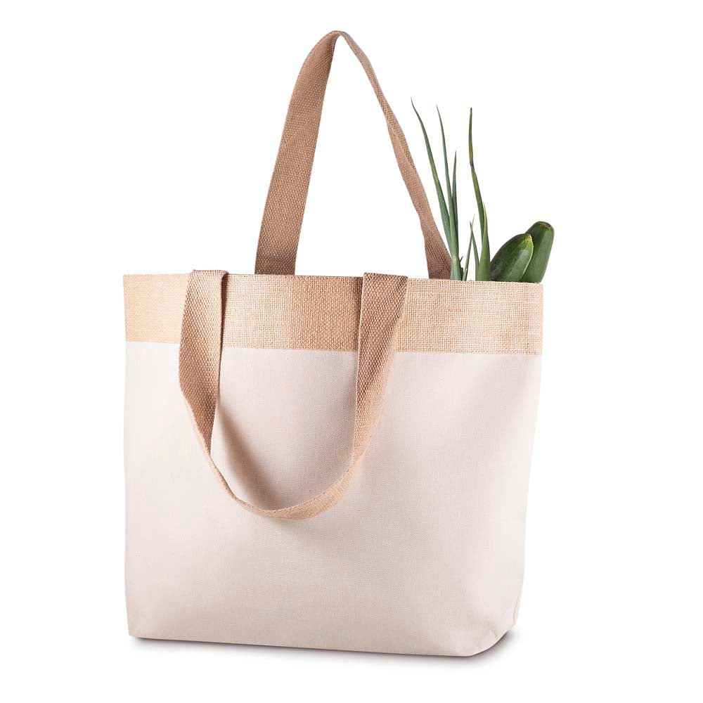 Sacola em Algodão e Juta 220g/m² (34x48x15cm) Personalizada | Brindes Personalizados com Logo para Empresas