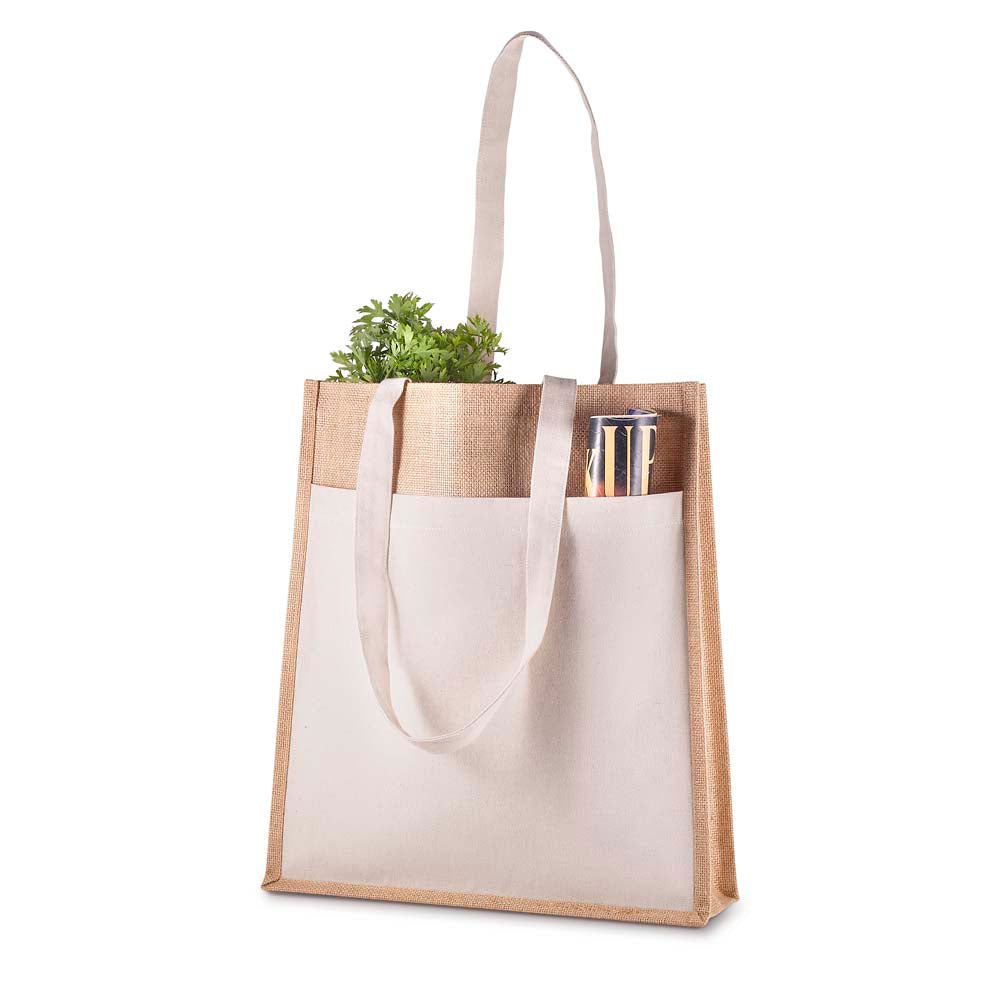 Sacola em Juta 360g/m² (41x35x10cm) Personalizada | Brindes Personalizados com Logo para Empresas