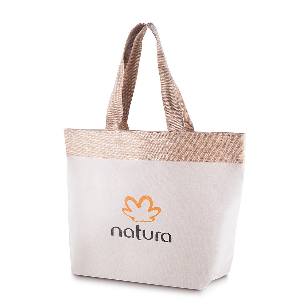 Sacola em Algodão e Juta 220g/m² (34x48x15cm) Personalizada | Brindes Personalizados com Logo para Empresas